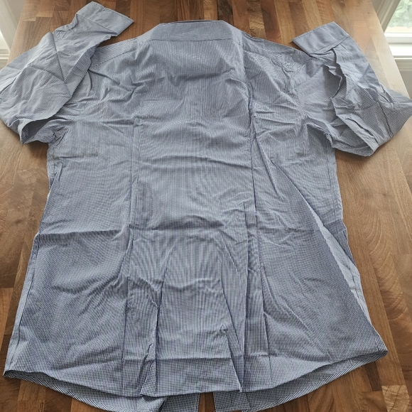 Ministry of Supply Gemini Blue Check Woven Button Down Shirt Size XXL NWT - Picture 5 of 12